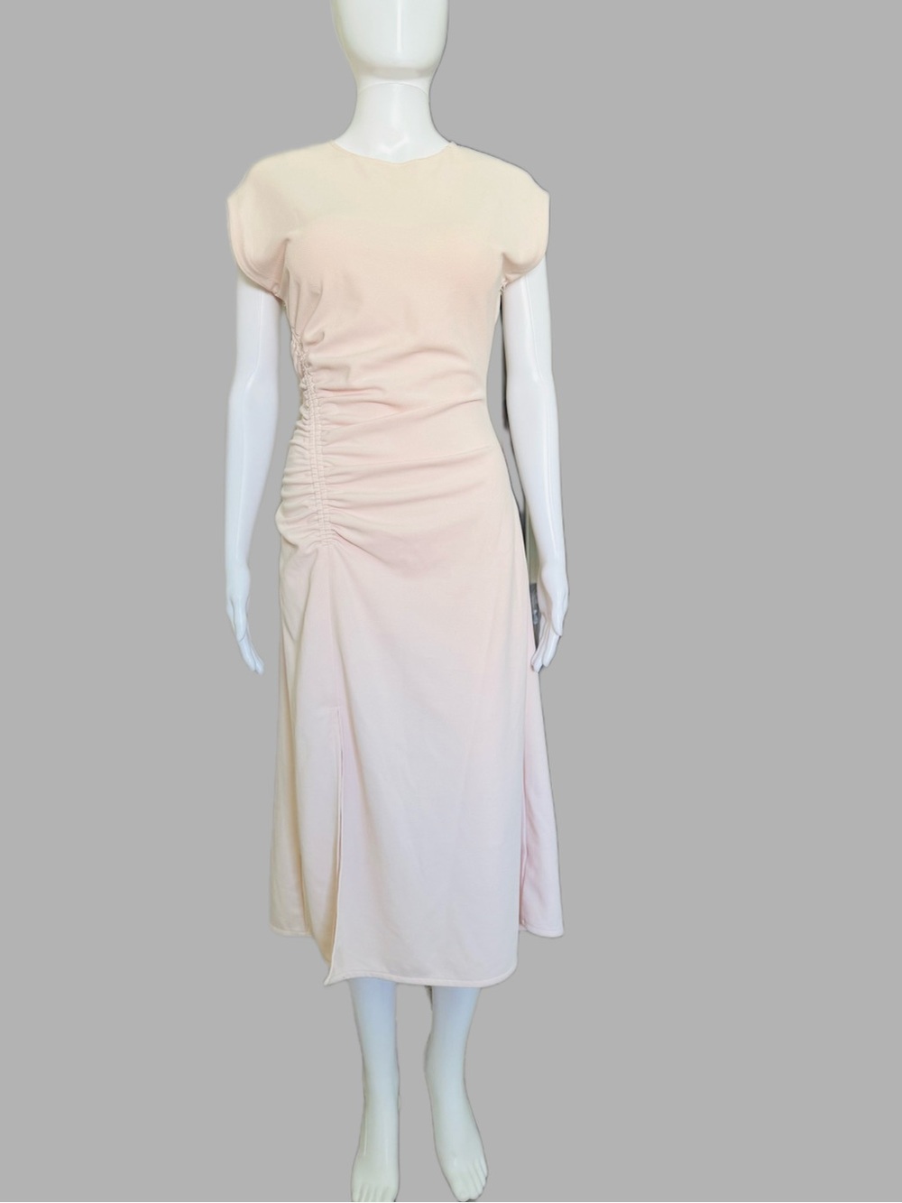 Nordstrom Cream Ruched Side Midi Dress